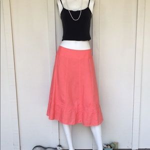 NWOT Coral embroidered skirt